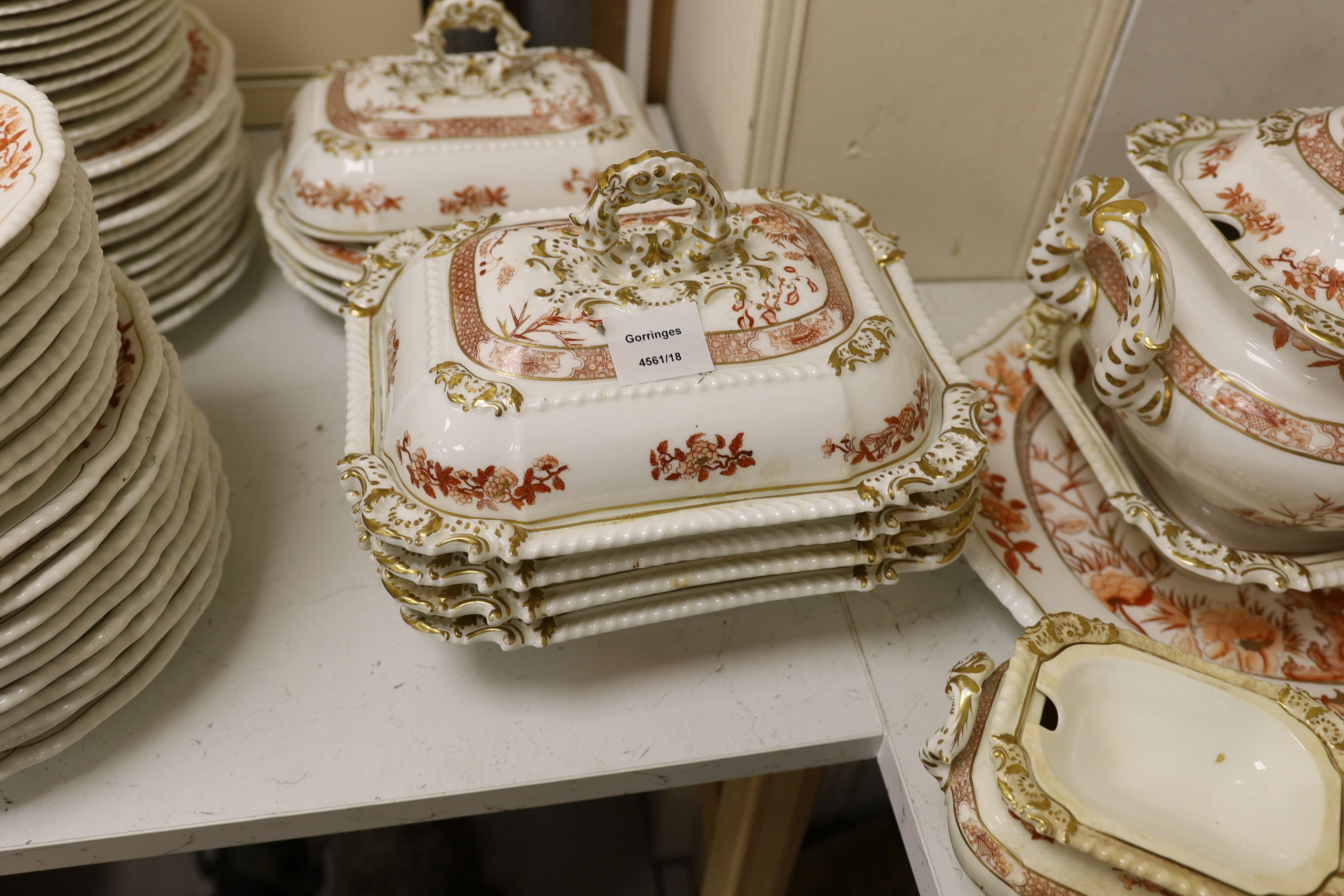 An extensive English porcelain Japan pattern dinner service, c.1830